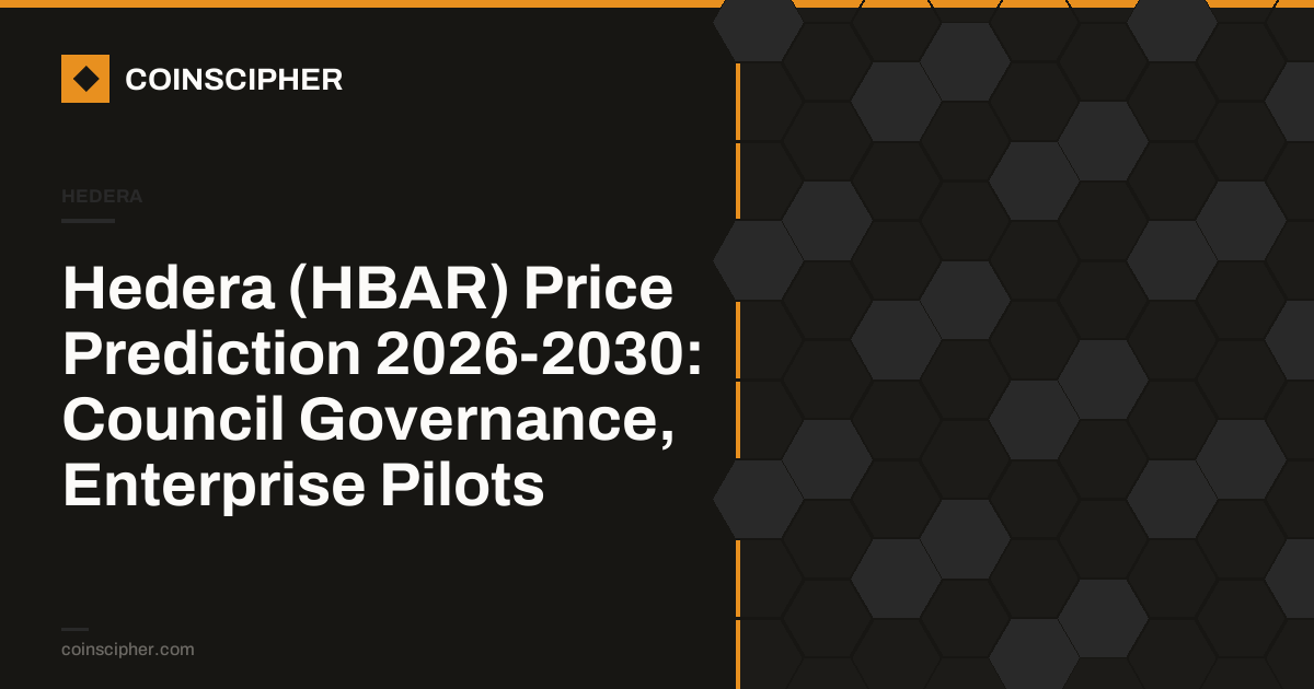 Hedera (HBAR) Price Prediction 2026-2030: Council Governance, Enterprise Pilots