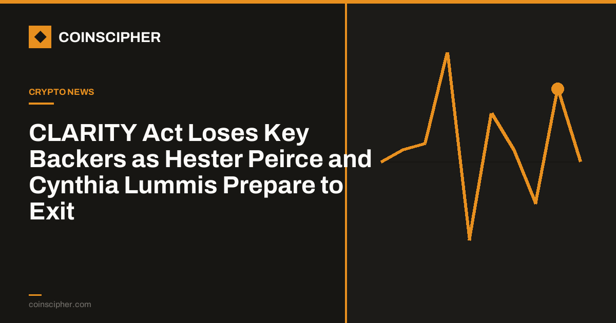 CLARITY Act Loses Key Backers as Hester Peirce and Cynthia Lummis Prepare to Exit
