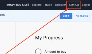 Sign up on bittrex website