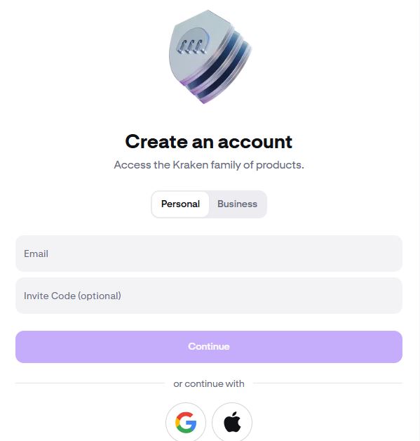 account sign up on Kraken