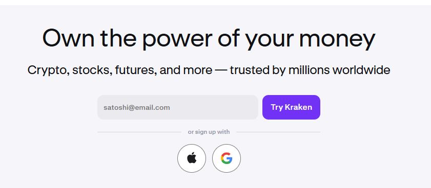 Signing up on Kraken