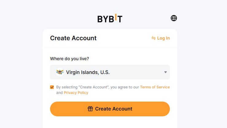 Bybit signup page