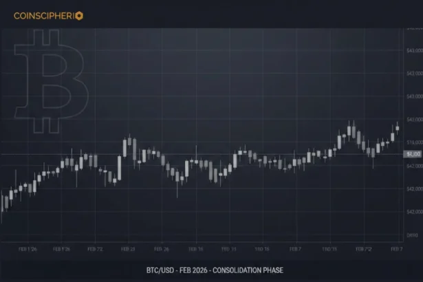 Bitcoin price holding steady during a quiet market consolidation phase