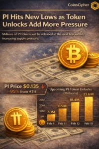 Crypto News: PI Hits New Lows as Token Unlocks Add More Pressure